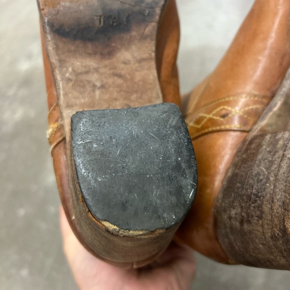 Vintage 70s campus Brown Leather Women's Boots - Picture 7 of 12